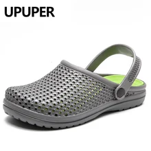 UPUPER/летние мужские шлепанцы; эва; светильник; дышащая прозрачная обувь; мужские сланцы с отверстиями; пляжные сандалии