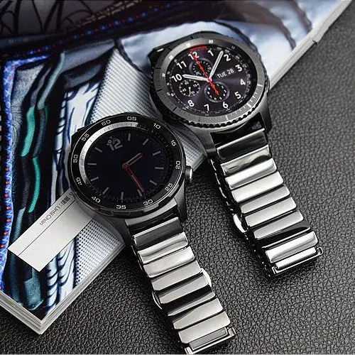 Настоящая керамика 20 22 мм ремешок для часов Samsung Gear S3 Classic Froniter Наручные Ремни Huawei