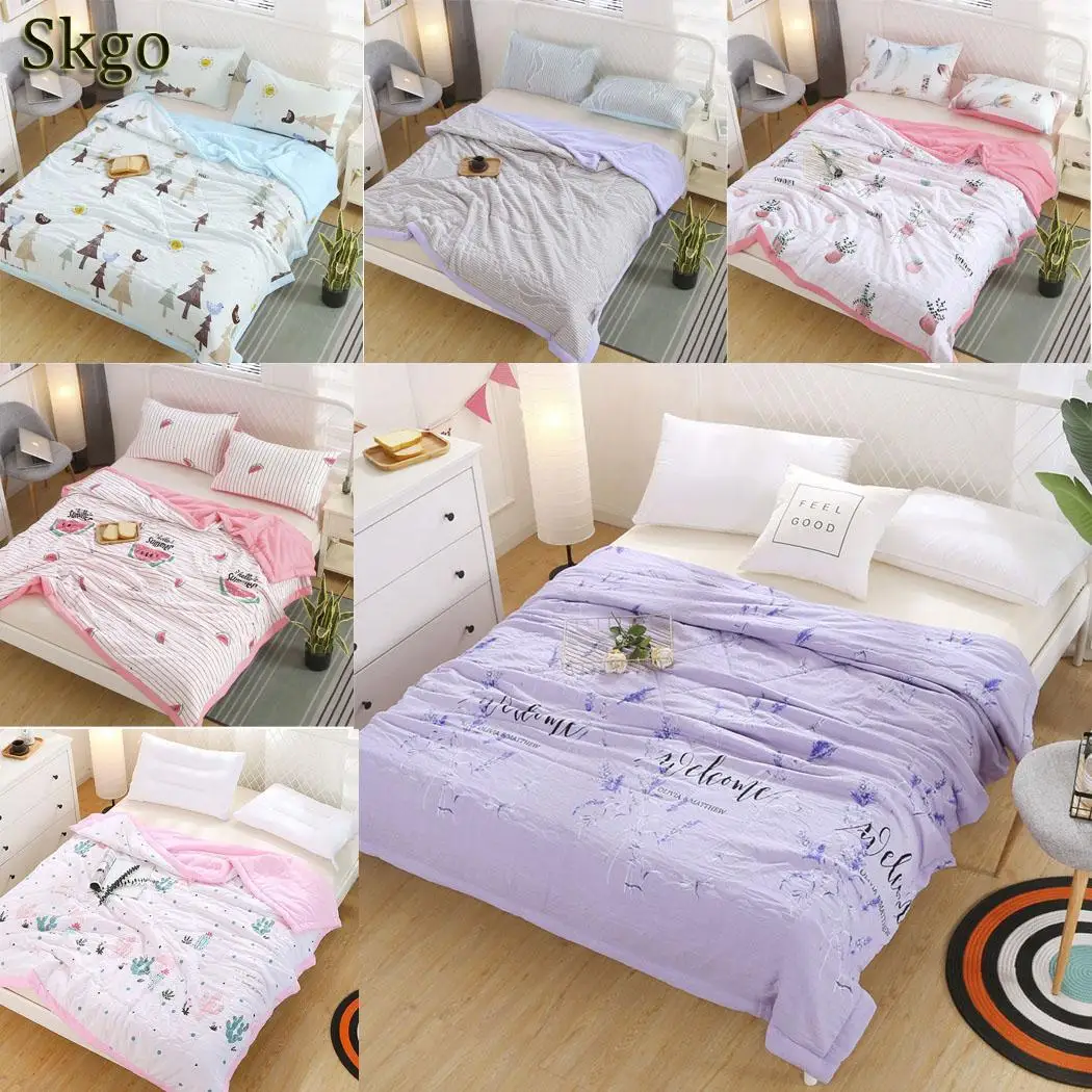 

3PCS Home Textile Print Bed Quilt Pillowcase) Modern Style Pillowcase Soft Double Bedding Set Rectangle
