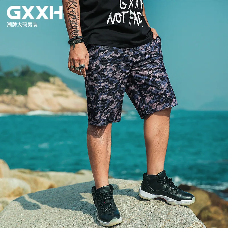 GXXH большой размер повседневные короткие мужские фиолетовые камуфляжные