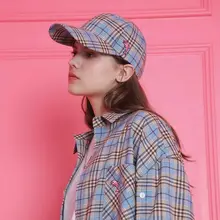 Новая модная трендовая бейсбольная кепка с принтом в клетку, регулируемая комфортная дышащая Спортивная дорожная шляпа с вышивкой дельфина