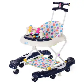 

1pcs Child Baby Walker Music Light Foldable Anti- Rollover Multifunctiona Walker Stroller Learning Toy