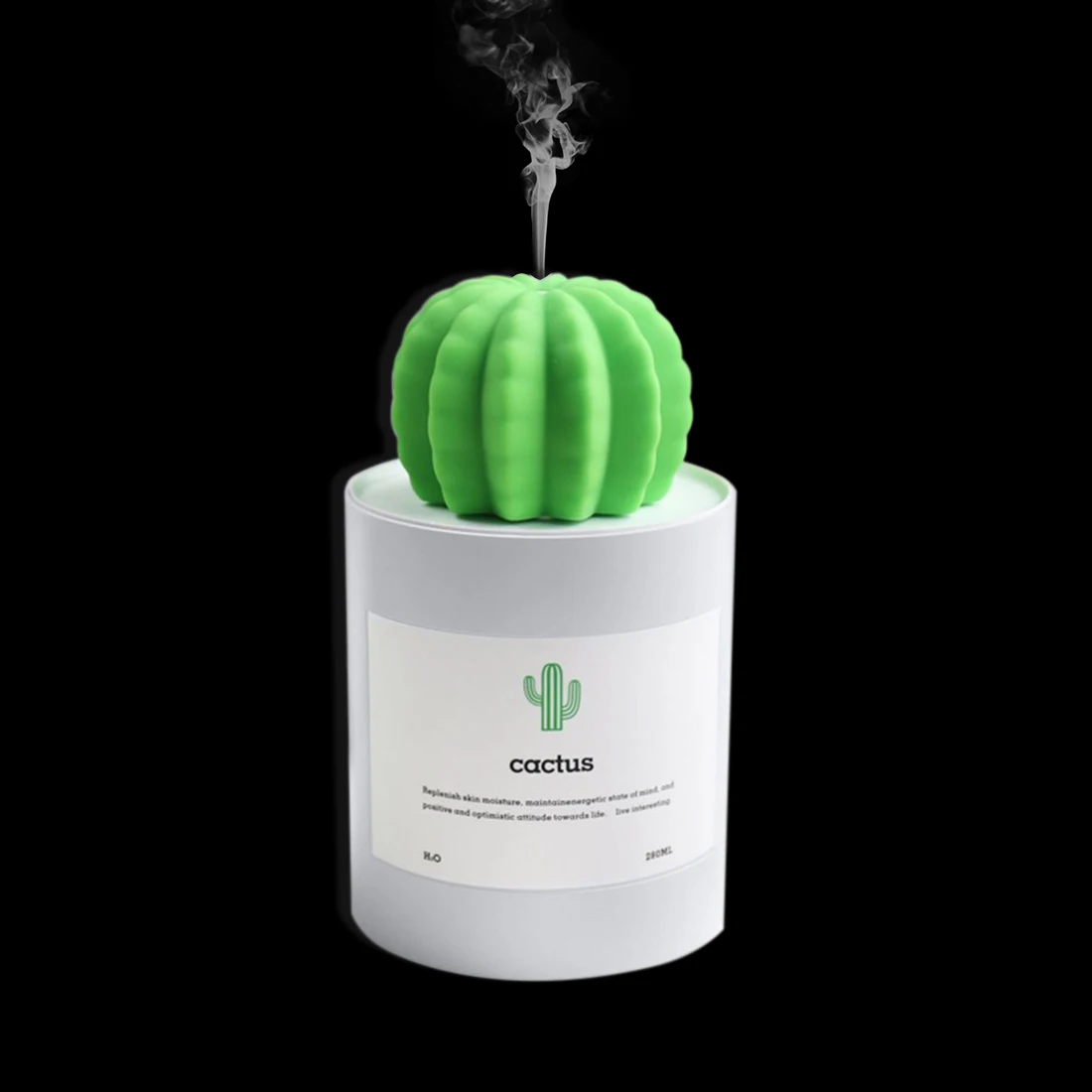 

USB Humidifier, Mini Size Cactus mist Humidifier for Bedroom Home Office Car 280ml