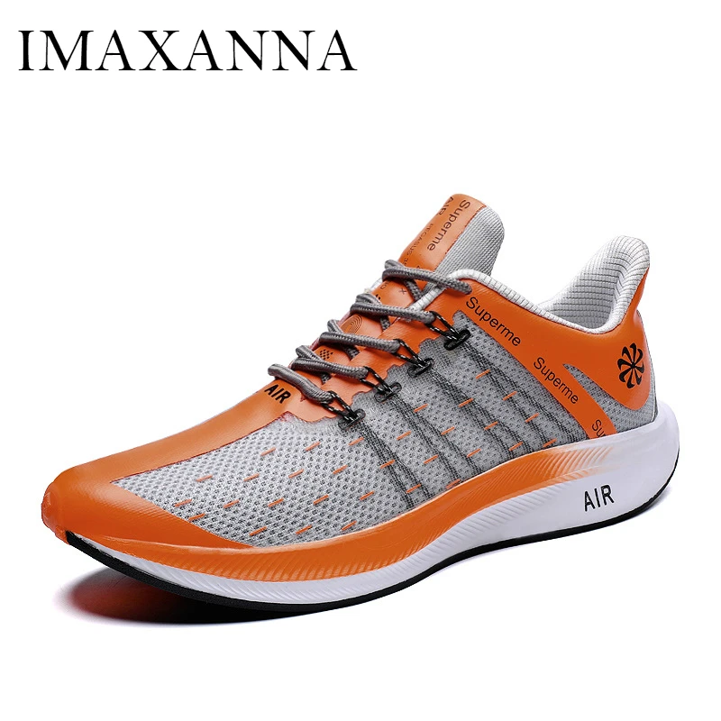 

IMAXANNA New Mens Sneakers 2019 Mesh Lace Up Sport Shoe Breathable Outdoor Athletic Man Shoes Air Man Flat Shoe Leisure Run Shoe