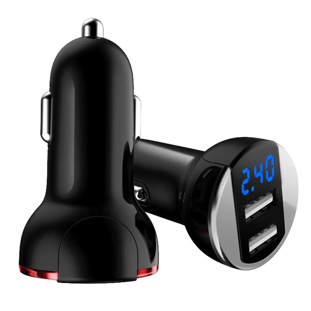 المزدوج USB شاحن سيارة 5V2. 4A شاشة ديجيتال السيارات بطارية الجهد عالية الطاقة تهمة الهاتف المحمول محول ل فون اللوحي المزدوج USB شاحن سيارة 5V2. 4A شاشة ديجيتال السيارات بطارية الجهد عالية الطاقة تهمة الهاتف المحمول محول ل فون اللوحي