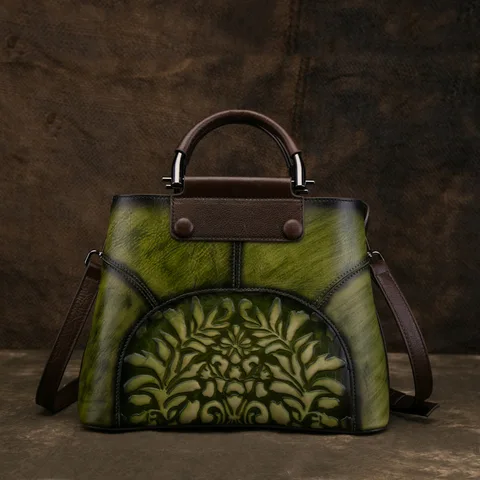 Natural da Pele Bolsas do Vintage Genuíno em Relevo de Couro para Mulheres Bolsa de Ombro Alça Superior Crossbody Tote Feminino Mensageiro
