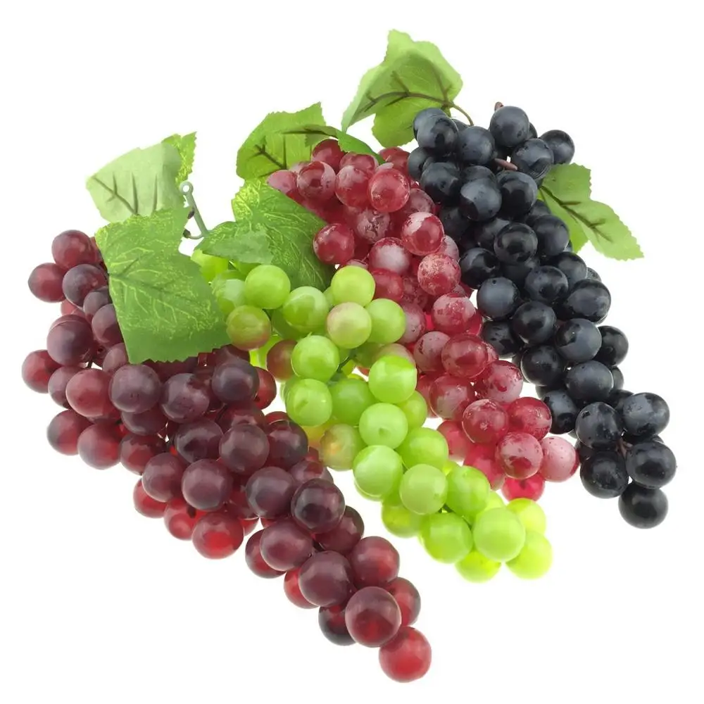 

Gresorth 4pcs Lifelike Artificial Black Green Red Grape Cluster Fake Fruit Home House Christmas Party Decoration