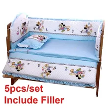 5 шт., Комплект постельного белья для новорожденных, милый мультяшный бампер для кроватки, хлопок, удобная детская кровать, протектор, моющийся Комплект постельного белья s