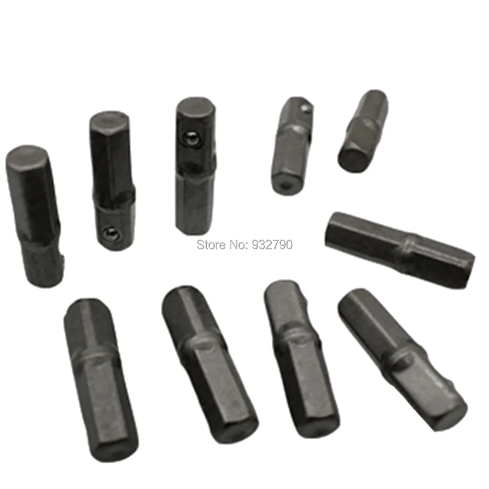 

10pcs 25mm Converter 1/4" Hex to 1/4" Sq. Drive Socket Ratchet Adaptor Bit Socket Drive Adapter Extension CR-V Bit Screwdriver