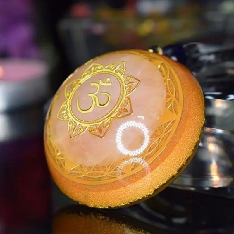AURAREIKI Orgonite энергии кулон розового цвета с украшением в виде кристаллов душа