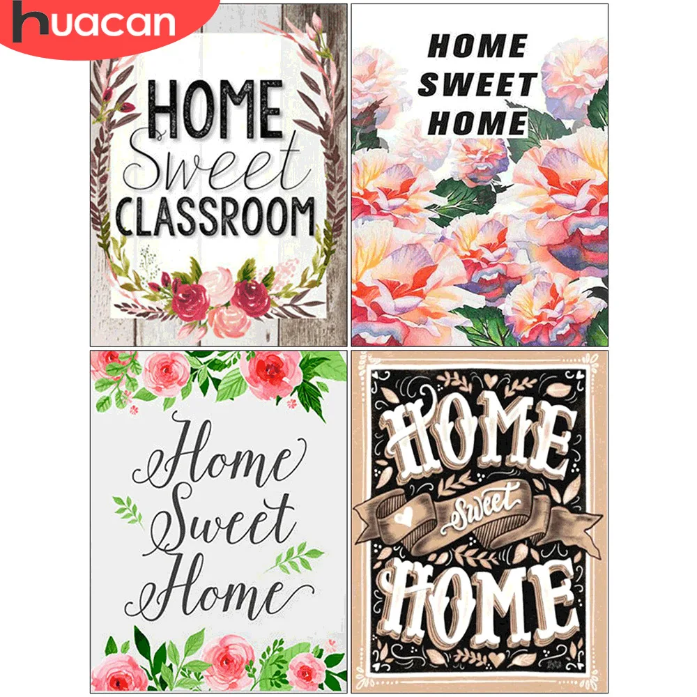 

HUACAN Full Square Diamond Painting Sweet Home DIY Diamond Embroidery Sale Rhinestone Picture 5D Diamond Mosaic DropShip