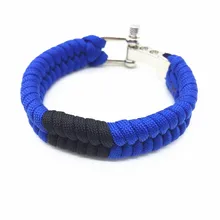 Модный синий 550 Паракорд браслет Регулируемая Скоба из сплава бразильская лента jiu-jitsu выживания браслет