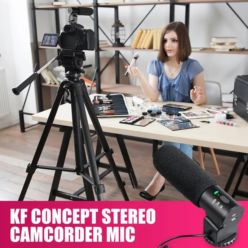 

KF Concept Stereo Camcorder Microphone for DSLR Camera Computer Mobile Phone PC Interview Talk Recording Microphone