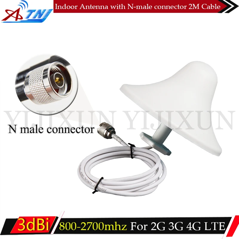 Потолочная антенна 800 2700Mhz 2g/3g Внутренняя N male разъем с 2 м кабелем GSM LTE WCDMA 1800Mhz 2600mhz