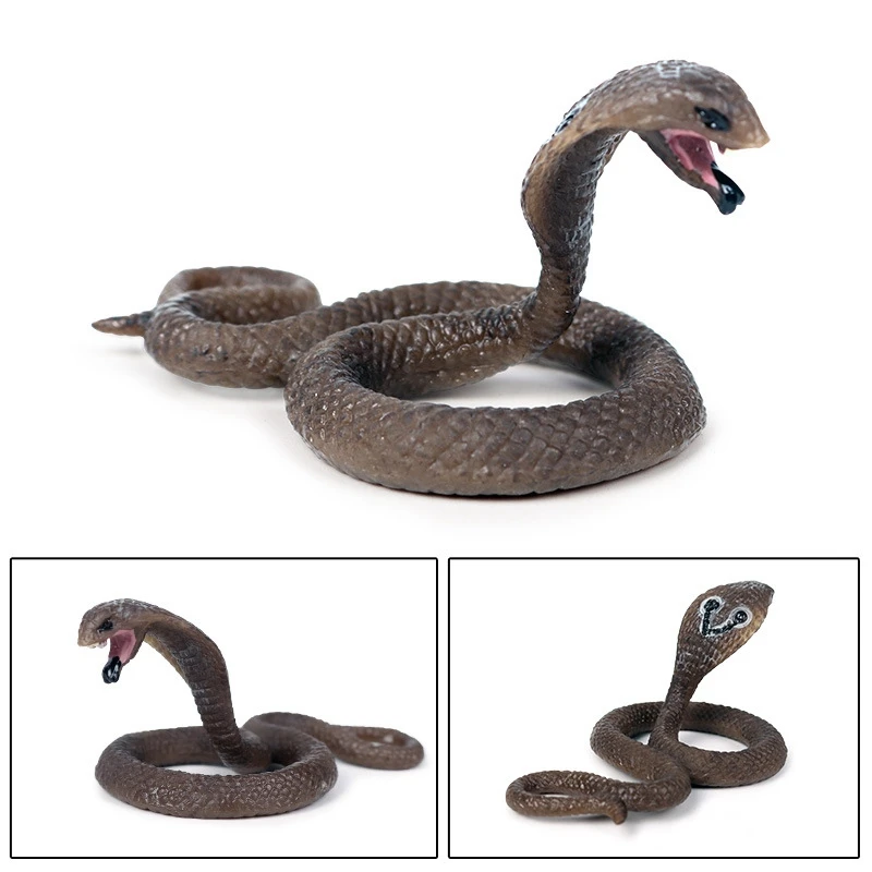 Твердая симуляция дикой природы змея игрушка король Кобра маленькая Кобра модель амфибия рептилия украшения
