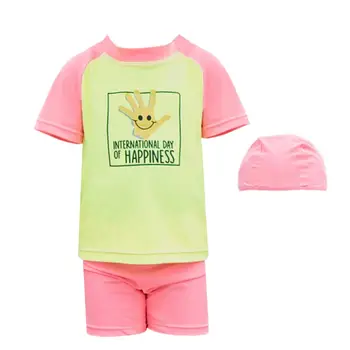 

Summer Children Swimwear Cute UPF50+ Nylon Short Sleeve Swimsuit for Boys Girls Toddler Kids Swimming Surfing Suit