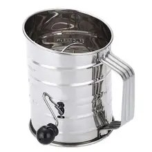 Мукопросеиватель из нержавеющей стали, большие ручные инструменты для выпечки с 3 чашками, просеиватель сахара для кукурузы, миндаля, хлеба, торта, муки