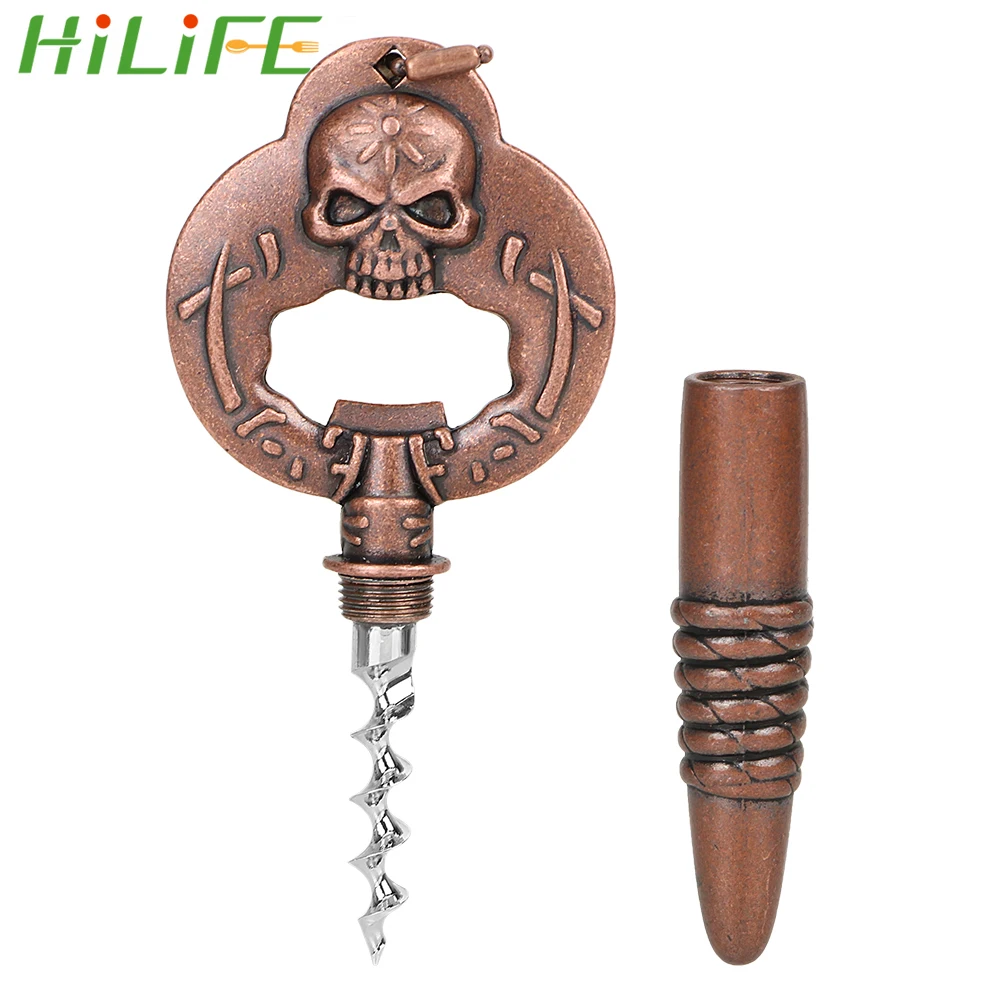 

HILIFE for Dinner Party Wine Corkscrew 2 in 1 Bar Tool Red Wine Bottle Opener Kitchen Accessories Skull Head Beer Bottle Opener