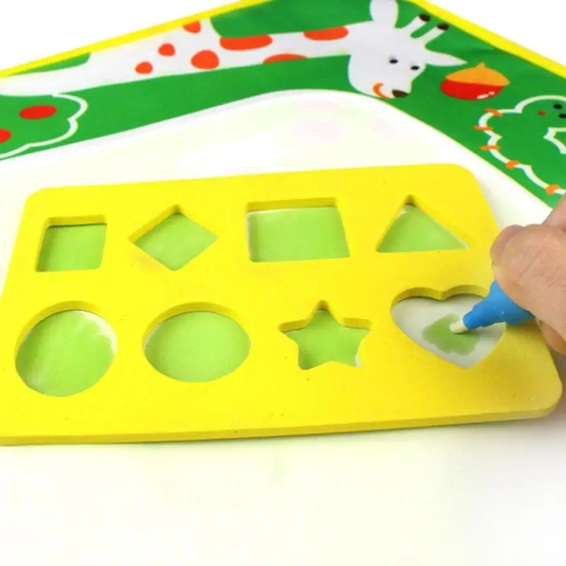 

Children Water Canvas Assistant Drawing Toys Draw Graffiti Tool Puzzle Cartoon Stamp Seal to Magic Water Painting for Children