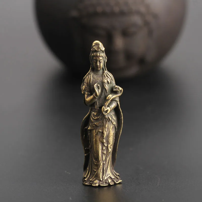 

Small Curio Chinese Bronze Buddhism Kwan-yin Guan Yin Boddhisattva Pendant