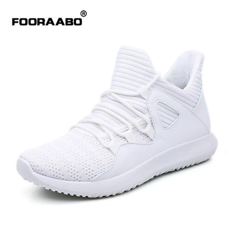 

Fooraabo White Breathable Man Casual Shoes Tenis Masculino Adulto Comfortable Male Sneakers Black Big Size Baskets Homme 47 48