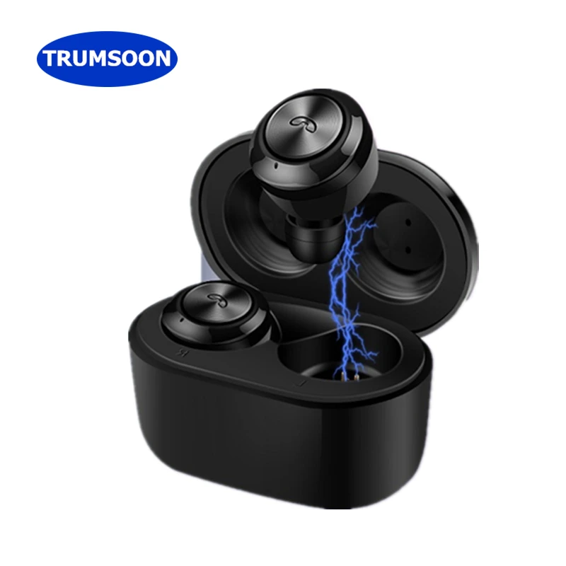 

Trumsoon Mini Bluetooth 5.0 Wireless Earphone TWS HD Voice Earbuds Portable Earphones with Charging Box Mic for Smart Phones