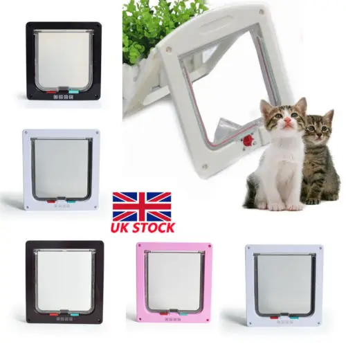 

4 Way Medium Small Large Pet Cat Puppy Dog Magnetic Lock Lockable Safe Flap Door