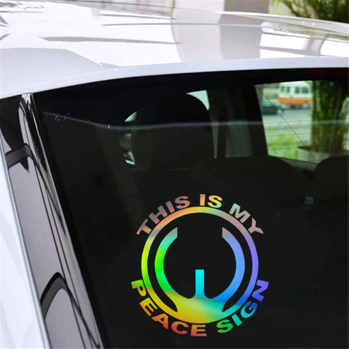 THIS IS MY PEACE SIGN GUN SIGHT  VINYL DECAL