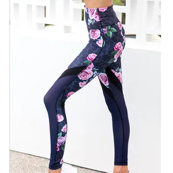 

New Women Skinny Push Up Yo-ga Legging Elastic High Waist Slim Floral Trouser