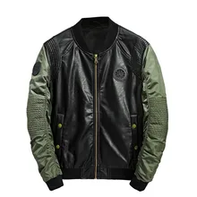 2019 winter Fashion Bomber Jacket Men Stand Collar Badge Patchwork Male PU Leather Jacket Motorcycle Jacket Men Windbreaker Coat 2019 winter Fashion Bomber Jacket Men Stand Collar Badge Patchwork Male PU Leather Jacket Motorcycle Jacket Men Windbreaker Coat