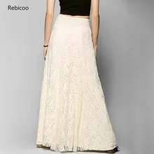 Белая хлопковая длинная кружевная пляжная юбка для лета, свадебная юбка, Ретро стиль, свадебные плиссированные фатиновые юбки, женская школьная юбка макси