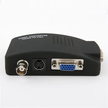 

LEORY BNC to VGA Video Converter S-video Input to PC VGA Out Adapter Digital Switcher Box For PC TV Camera DVD DVR