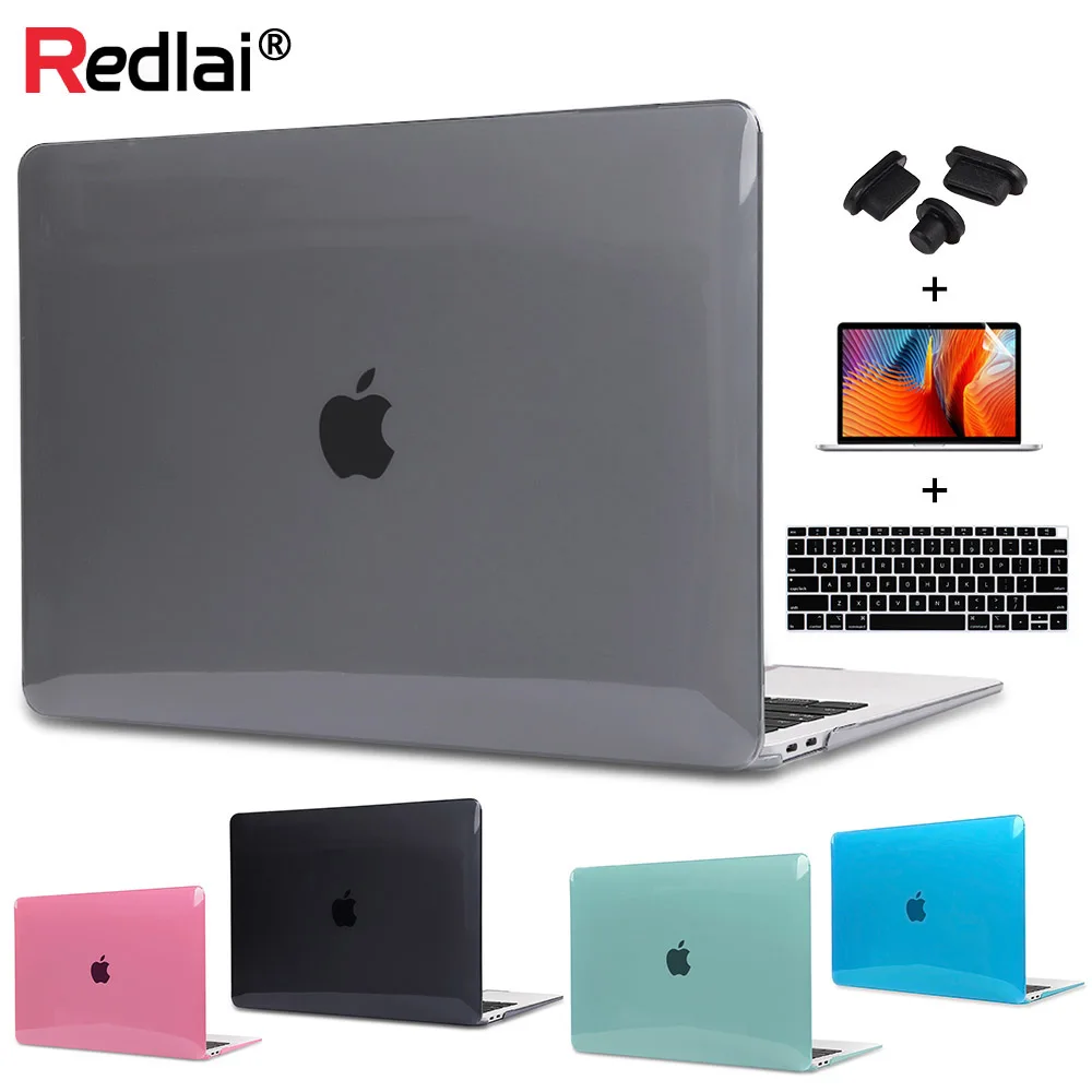

Redlai Crystal Plastic Hard Shell with Keyboard Cover Screen Protector For MacBook Air 11 13inch Pro Retina 13 15 Touch bar Case