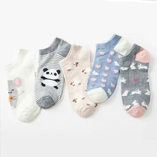 10 шт = 5 пар/лот Симпатичные уличной Для мужчин Для женщин 3D печатных прекрасный мультфильм носки с пандой хлопок нескользящие носки лето