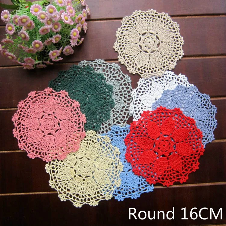 

Modern Handmade Crochet Doilies Lot Christmas Mantel Individual Round Placemats For Dining Table Coffee Coasters Decoration Home