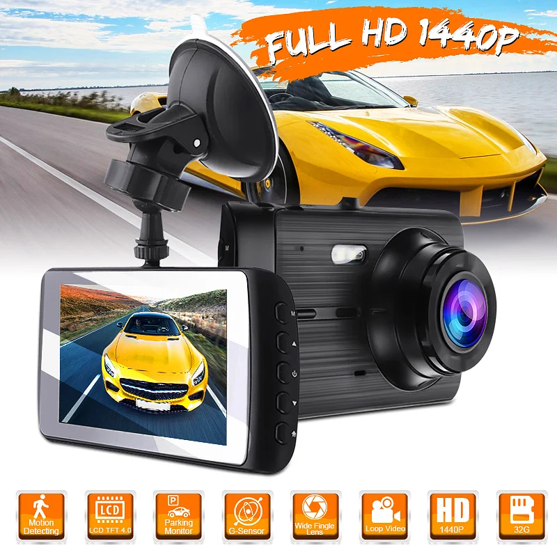 

HD 1440P Dash Camera Car DVR Screen Cam Vehicle Video Recorder International Version Car DVR GPS Camera Dual Lens