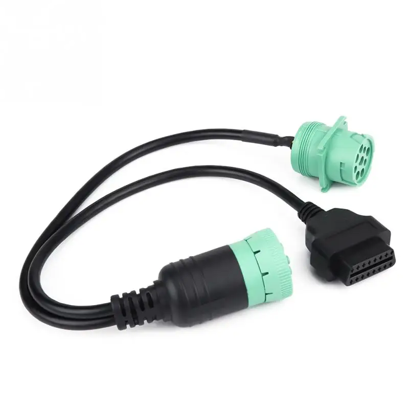 9 Pin к OBD2 Интерфейс грузовик y кабель адаптер OBDII Y сплиттер 16Pin папа женскому J1939