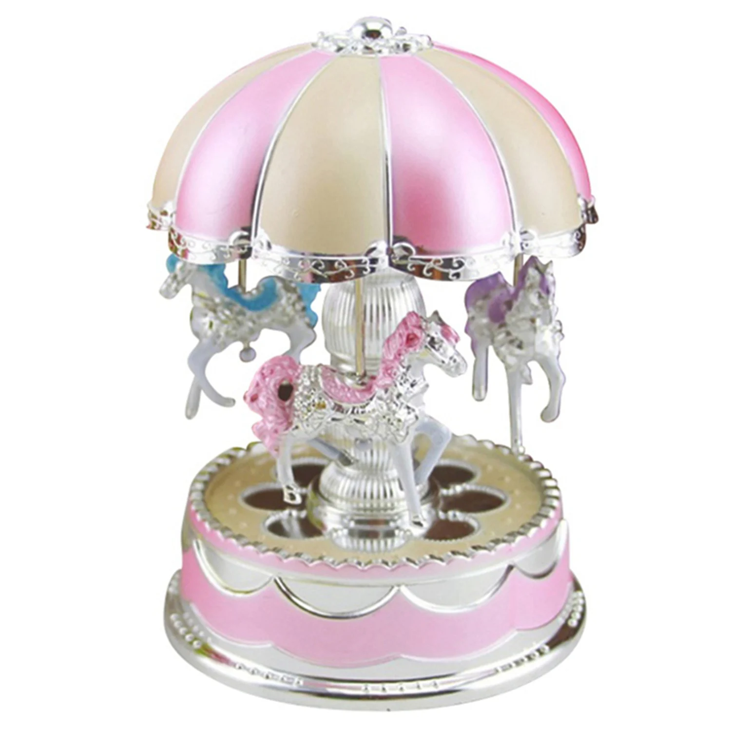 

Fashion Merry-Go-Round Carousel Music Box Toy Swivel Glowing Carousel Horse Electronic Music Box Wedding Birthday Gifts Home D