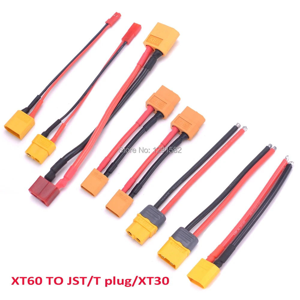 Штекерный Разъем XT60 XT60H к T Deans переходник JST XT30 штекер 14AWG 22AWG кабель провода для RC