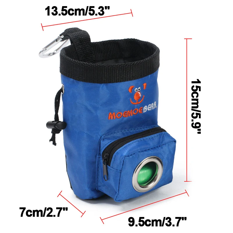 Outdoor Dogs Training Bag Snacks Reward Feeding Waist Bags Portable Puppy Cat Pet Treat Pouch Blue/Brown