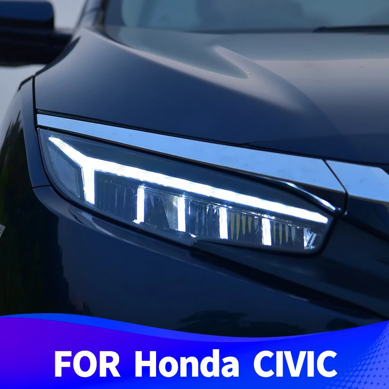 Головной светильник в сборе для Honda Civic полный светодиодный светильник источник Светодиодный дневной ходовой светильник светодиодный указатель поворота