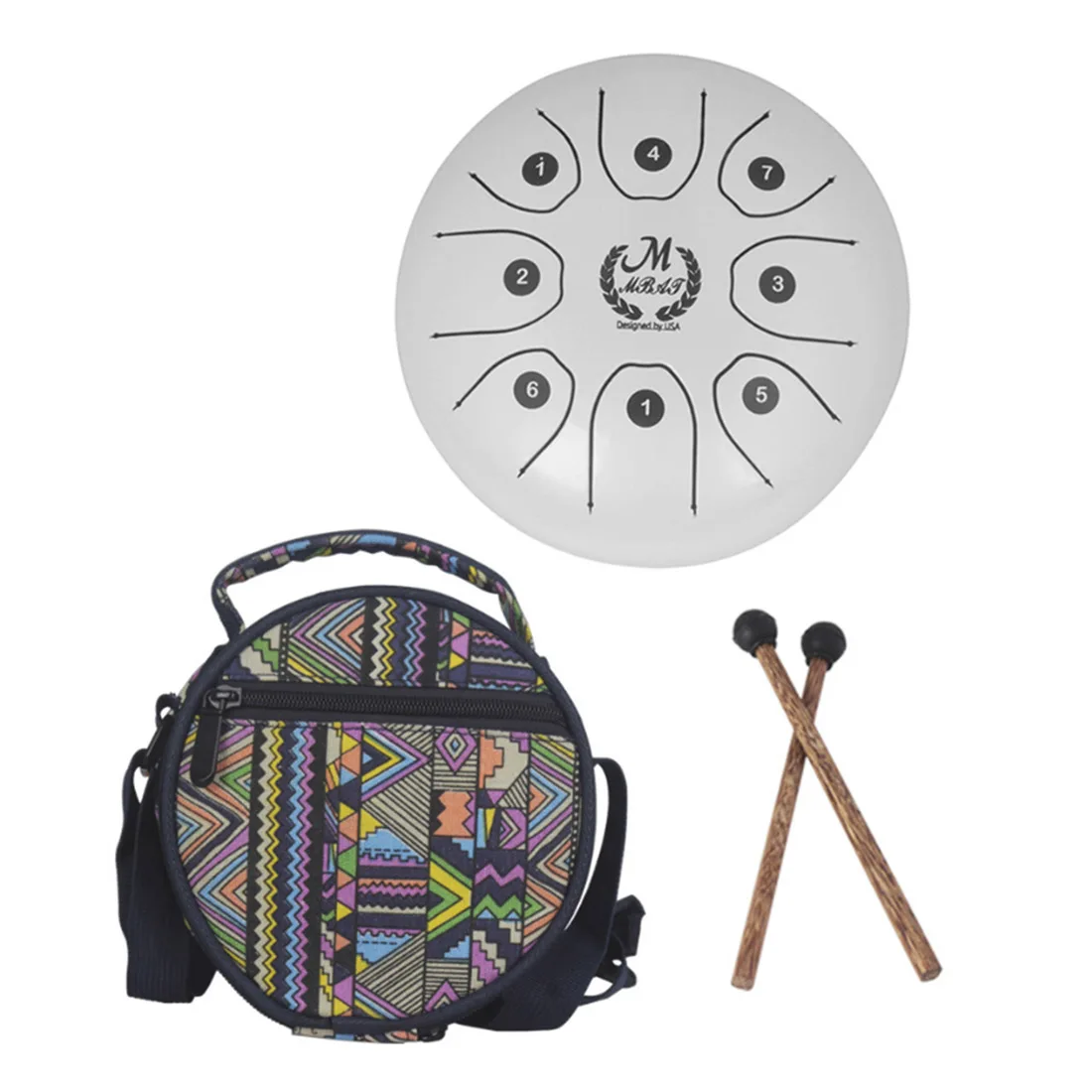 

Nux 10-Inch 11 Tone Tongue Drum Handpan Drum Hand Drum Percussion Instrument - Dark Brown/Black/Red/White