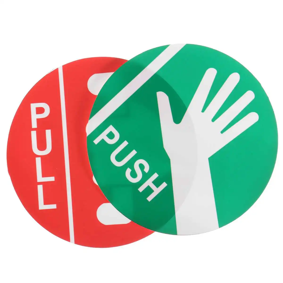 Push and Pull Door Window Stickers Vinyl Warning green and red self adhesive 