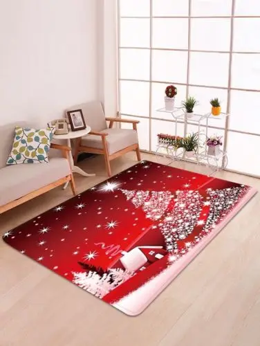 3D Рождественский Санта-Клаус Противоскользящий коврик для кухонной комнаты фланелевый ковер