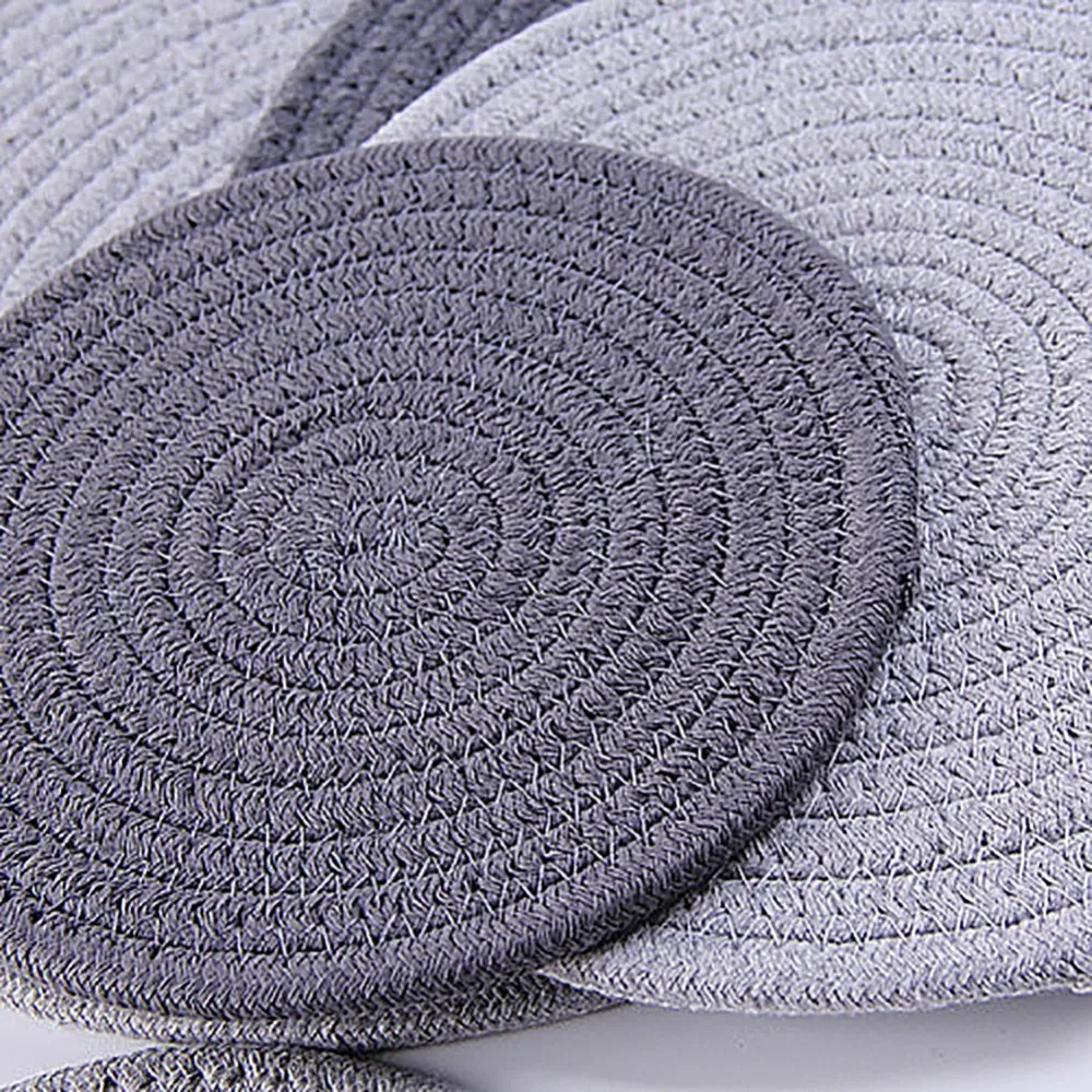 1pc Placemat Pad Coasters Kitchen Table Mats For Dining Table Tableware Pad Hand-made Cotton Rope Woven Bowl Coaster Mat 1pc Placemat Pad Coasters Kitchen Table Mats For Dining Table Tableware Pad Hand-made Cotton Rope Woven Bowl Coaster Mat