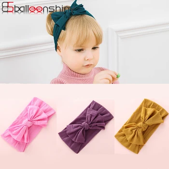 

BalleenShiny Nylon Bow Headband Baby Girl Fashion Cute Candy Color Super Soft Headwear Infant Bandana Turban Warm Hair Accessory