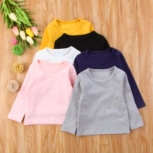 

2019 Casual Newborn Kids Baby Girl Long Sleeve Cotton Warm Clothing T-shirt Tops
