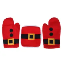 3 шт. Рождественские перчатки для духовки Прихватки термостойкие толстые Изоляционные Коврики для выпечки инструменты для приготовления пищи Рождественский Декор