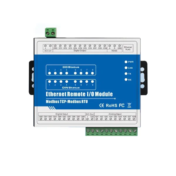 

NEW M340T TCP Ethernet Remote IO Data Acquisition Module (8RTD+RS485+RJ45) Industrial Ethernet Serial Port Network Switch