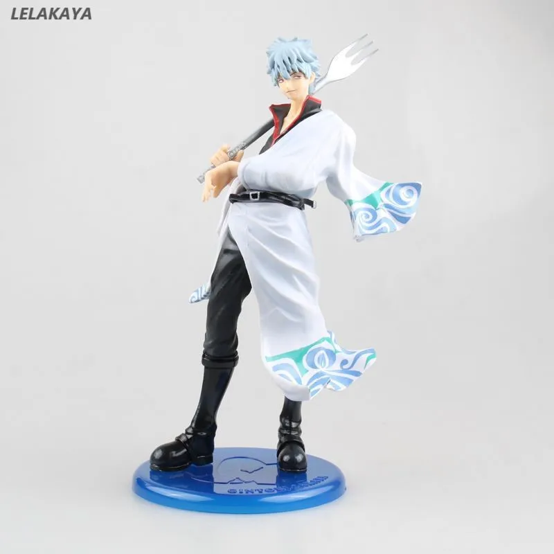 

22CM Sakata Gintoki Fork Ver Model PVC Collection Decoration Kids Gift GINTAMA Silver Soul Japanese Cartoon Brinquedos Doll New